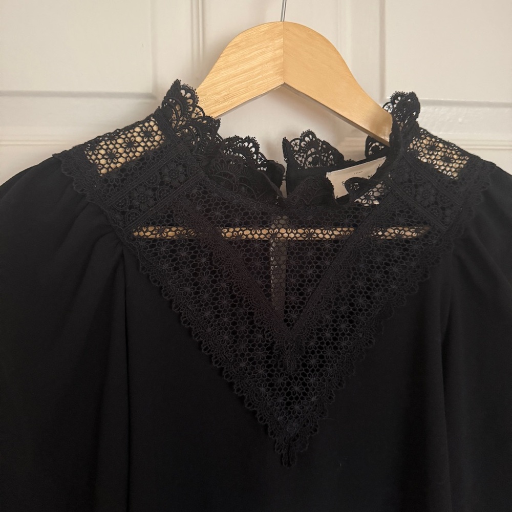 Sezane Black Lace Blouse - Picture 3 of 12